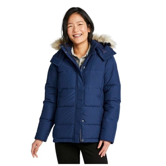 L.L. Bean Jackets & Blazers - L.L. Bean Ultrawarm Down Puffer Hoodie Jacket with Faux Fur Trim